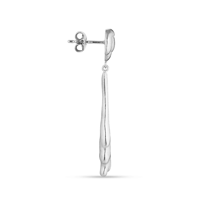 Drippy Earring with Drop pendant, sterling silver