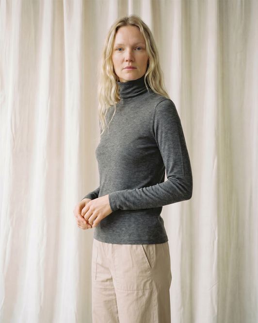 Hovedbilde Sille Wool Rollerneck - Dark Grey melange 