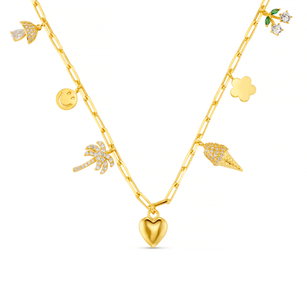 Hovedbilde 40119 Mixed Electic Pave Charm Necklace