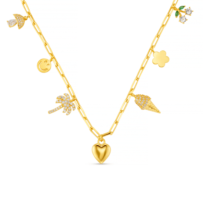 Hovedbilde 40119 Mixed Electic Pave Charm Necklace