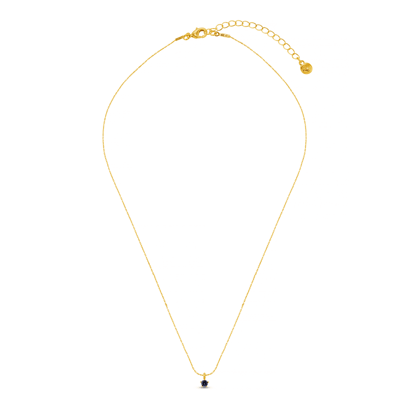 40032 Fine Blue Collar Necklace - Pale Gold