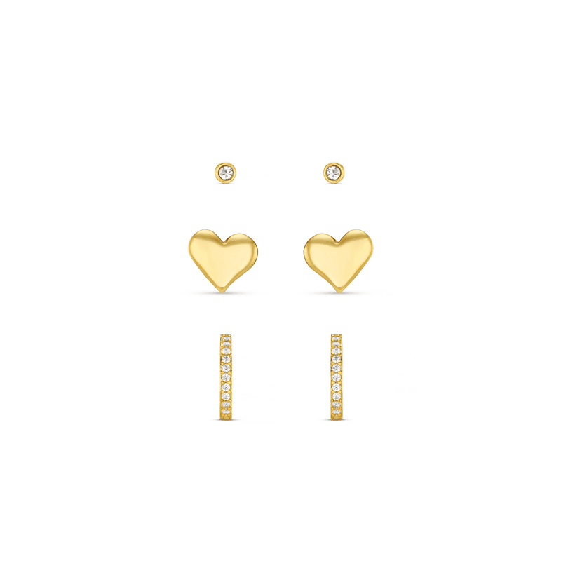 40020 Molten Heart & Pave Hoop Earring Pack 