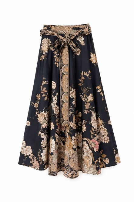 Hovedbilde Paisley Cotton Skirt - Black