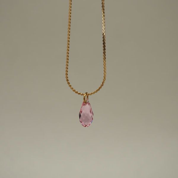 Hovedbilde Dainty Pink Crystal Drop Necklace