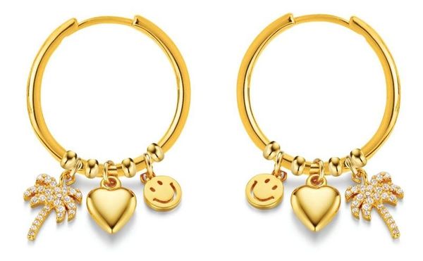 Hovedbilde 40092 Electic Mixed Charm Hoop Earrings